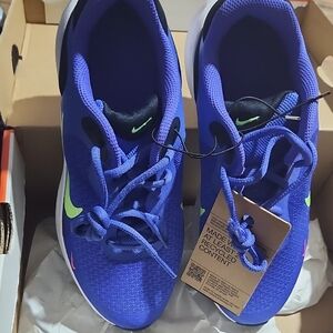 Nike Blue Sneakers with Neon Highlights